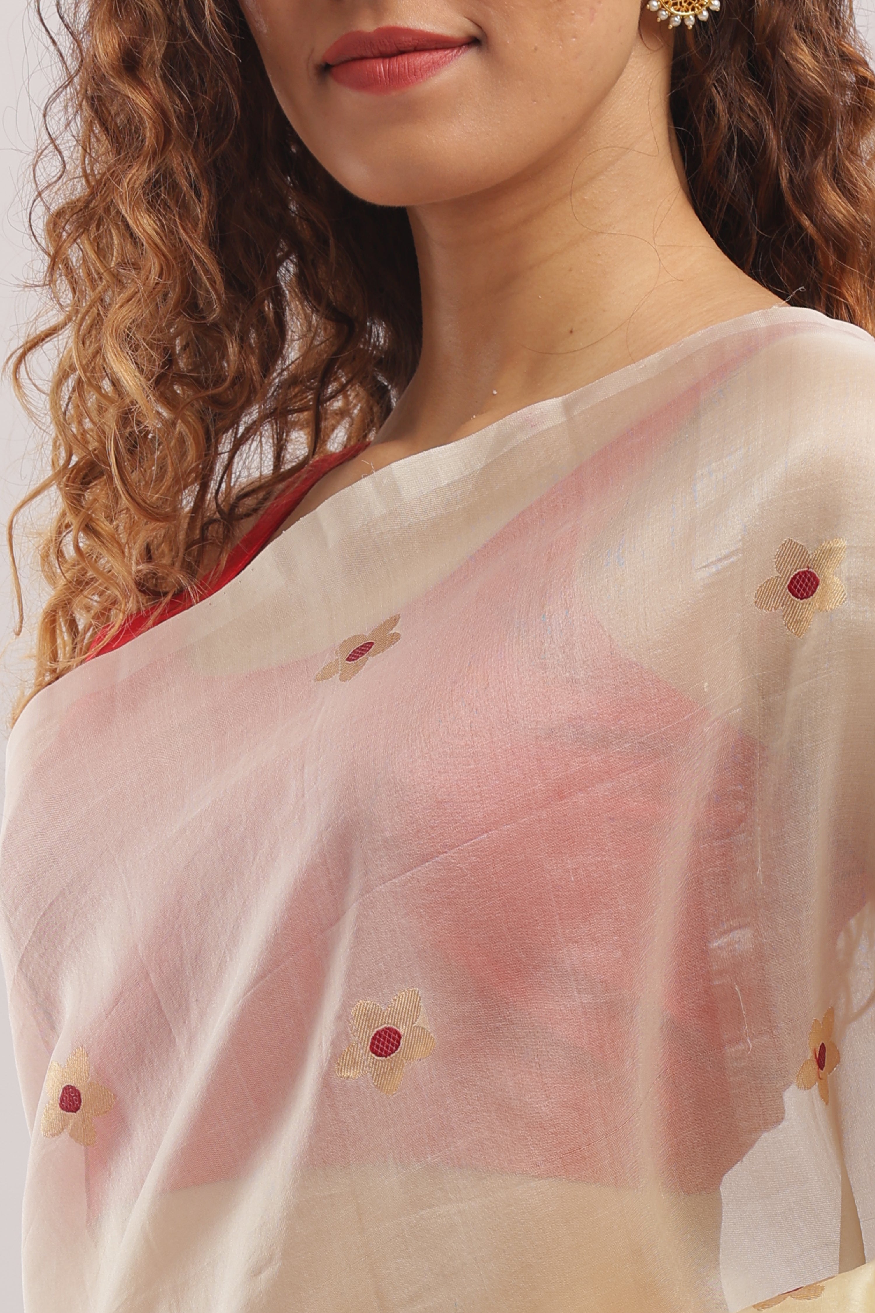 Organza Meena Butti - Creamy Beige