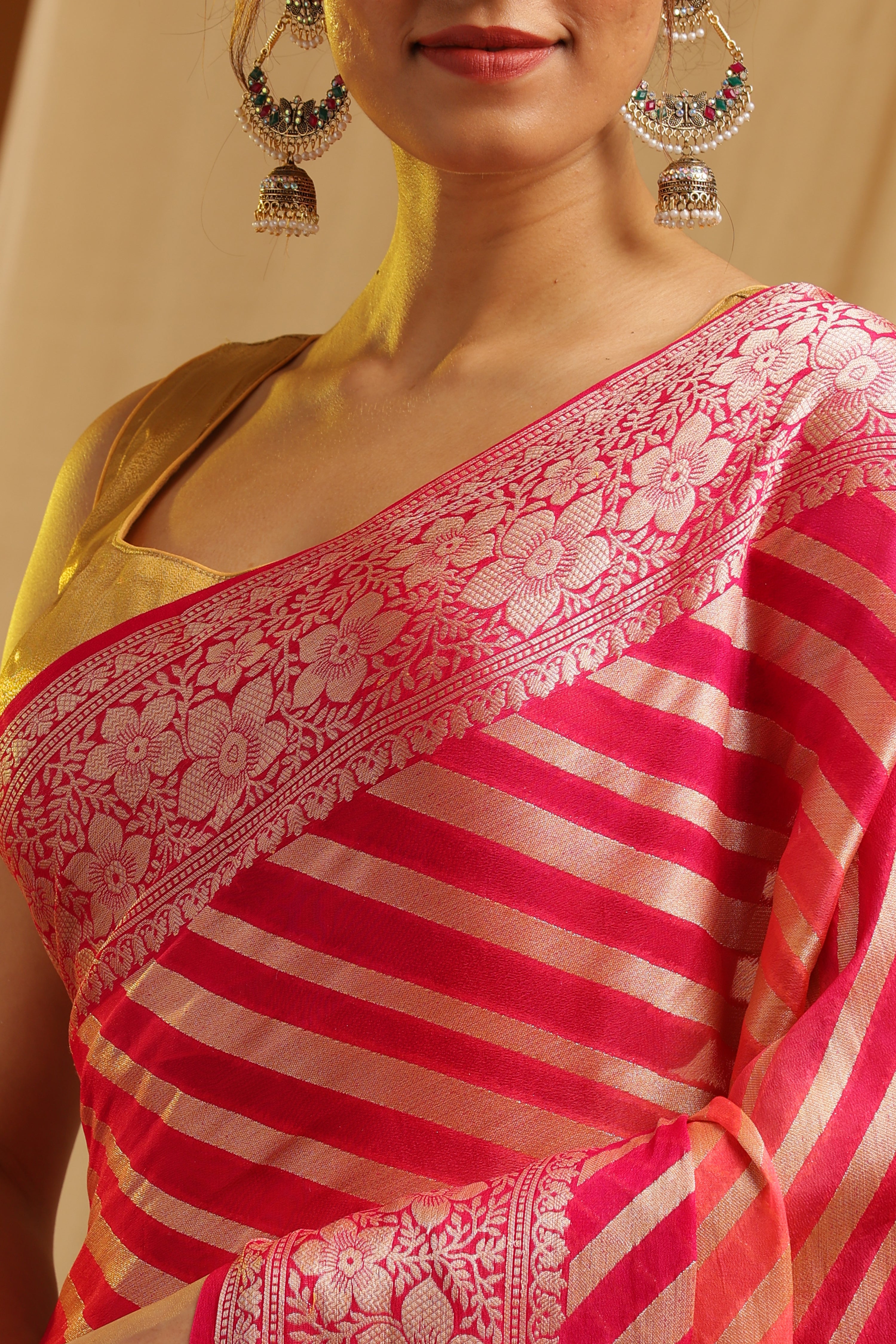 Pure Banarasi Khaddi 2d Dye Saree