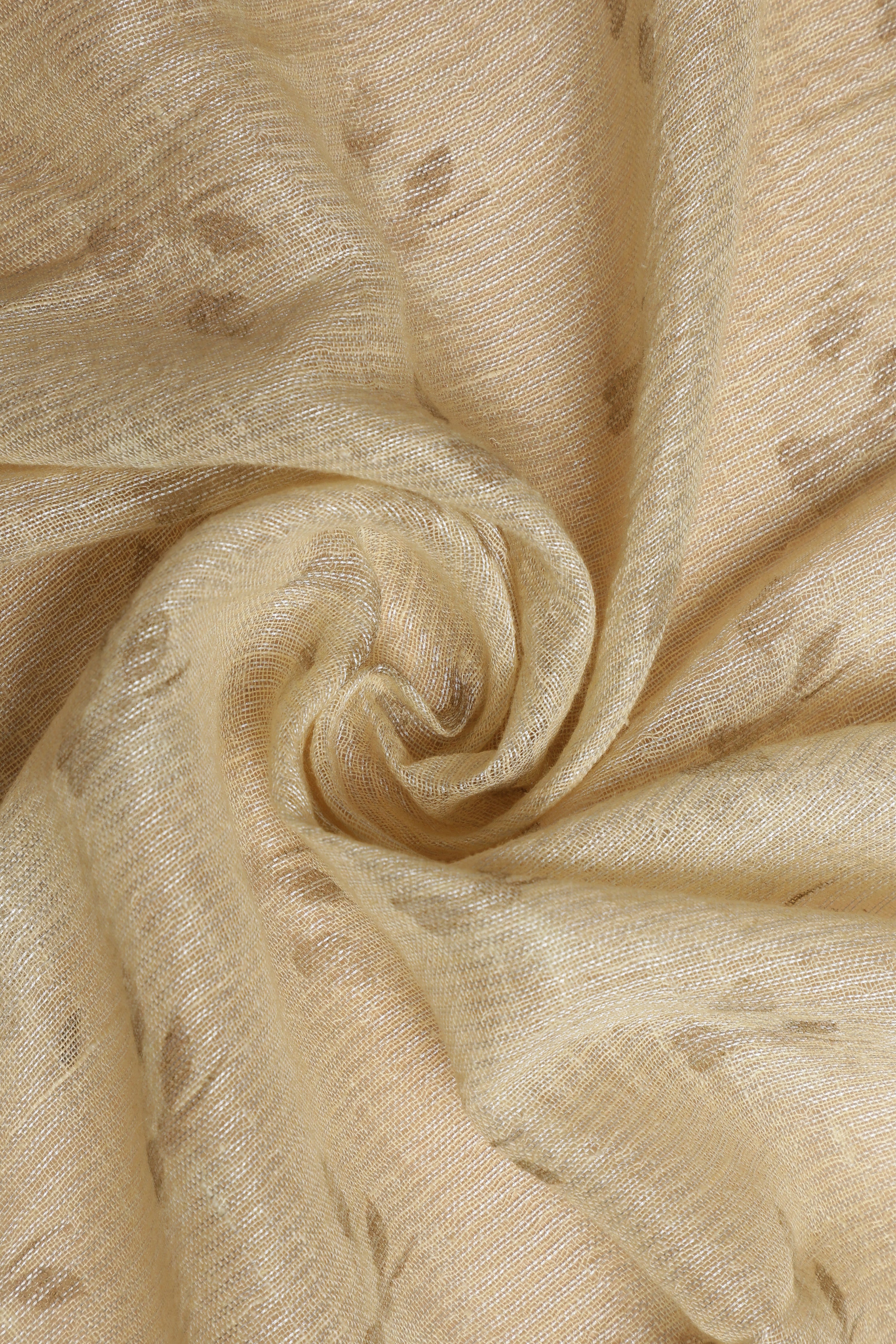 Banarasi silk linen digital printed saree - Yellow