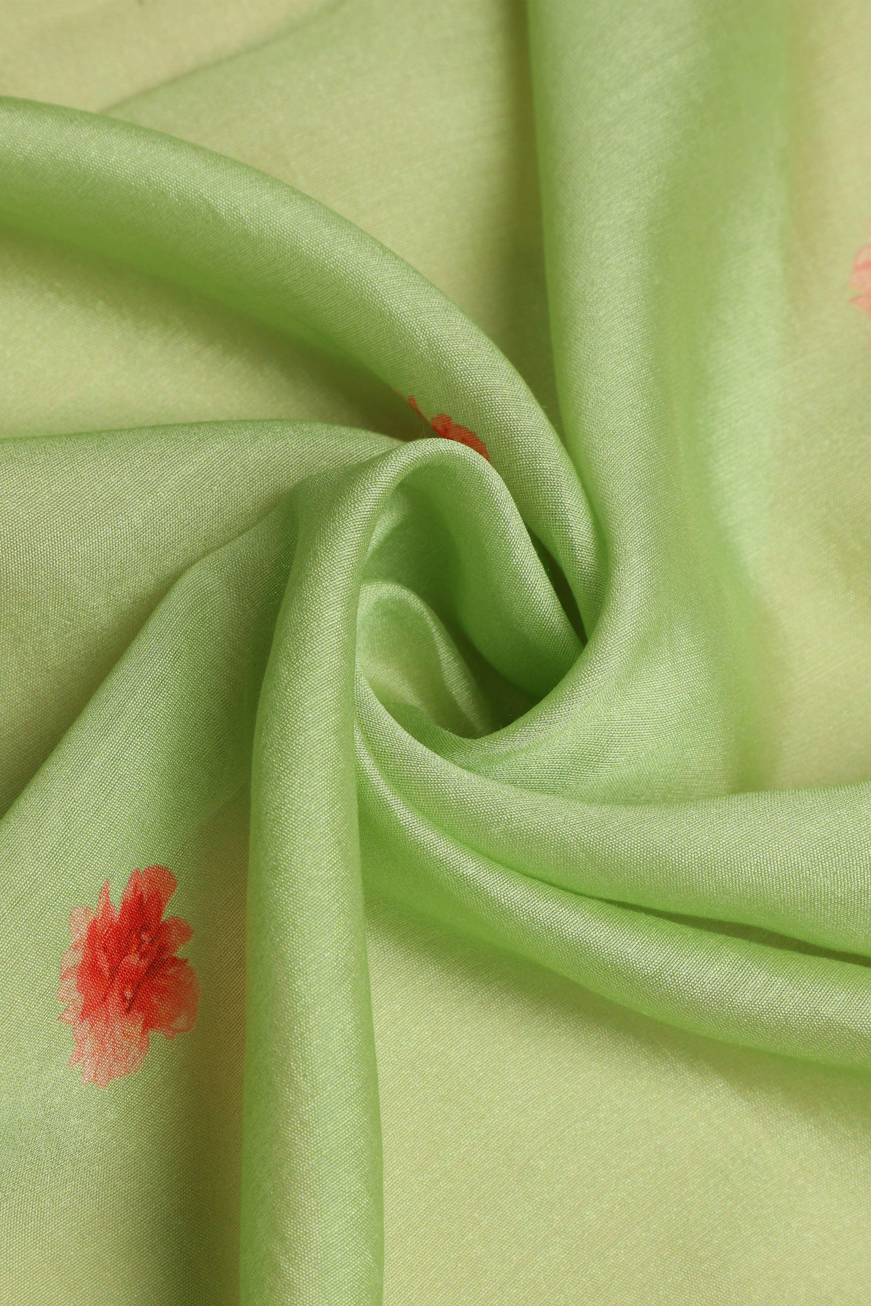 Banarasi Silk Organza Digital Print Flower Motive Saree - Green