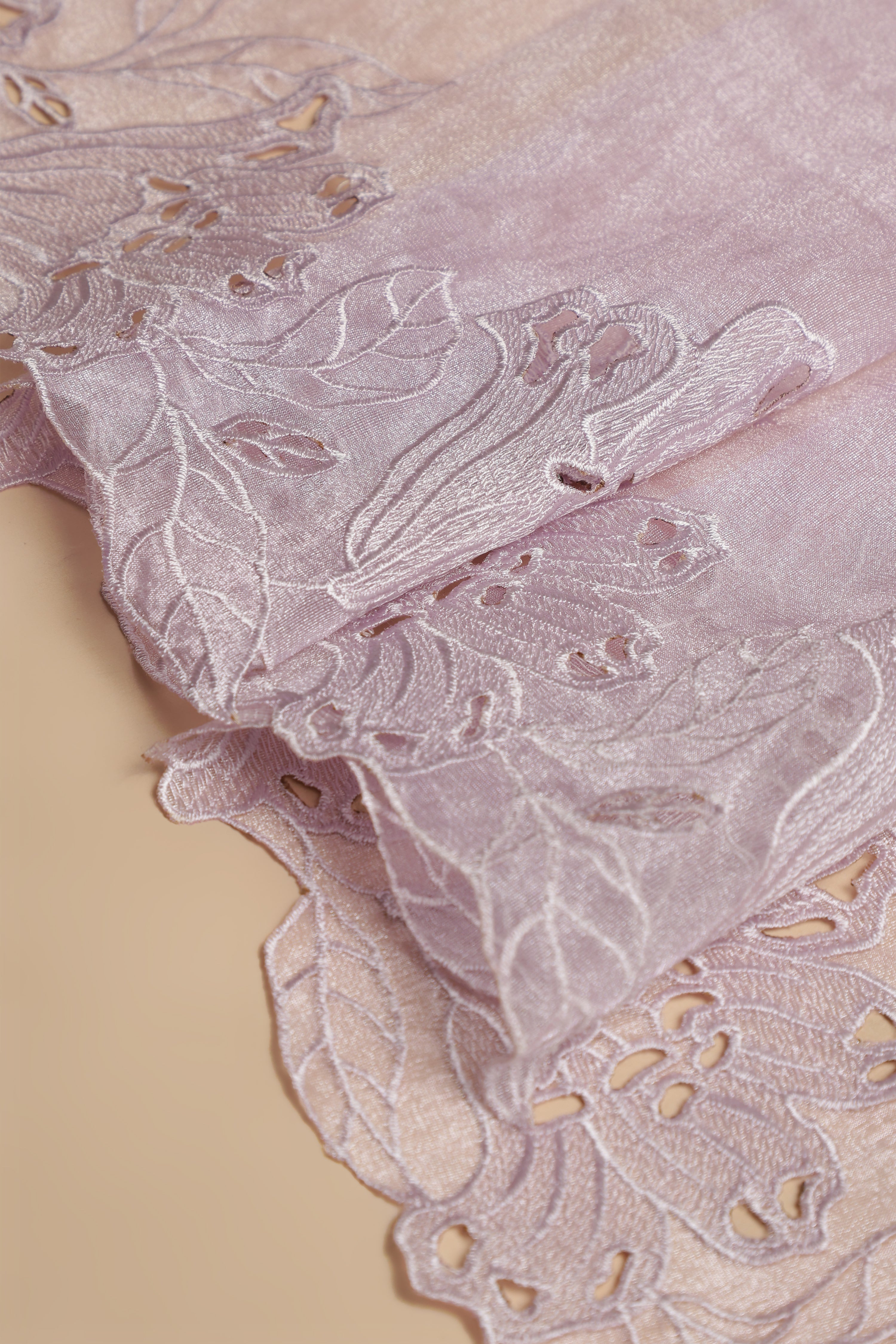 Banarasi tissue silk cut work saree - Light lavender