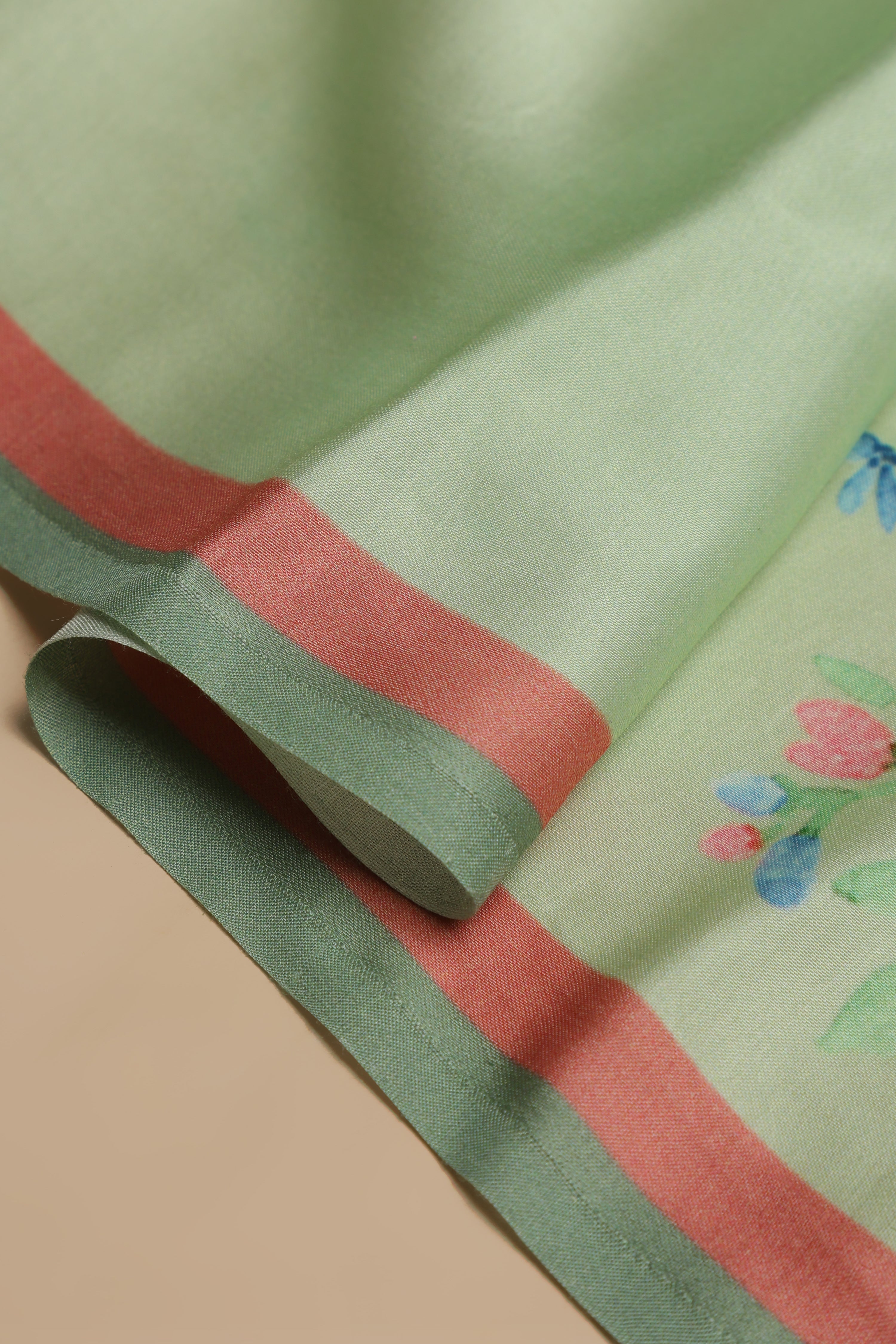 Banarasi Satin Silk Printed Saree -  Pastel Peach