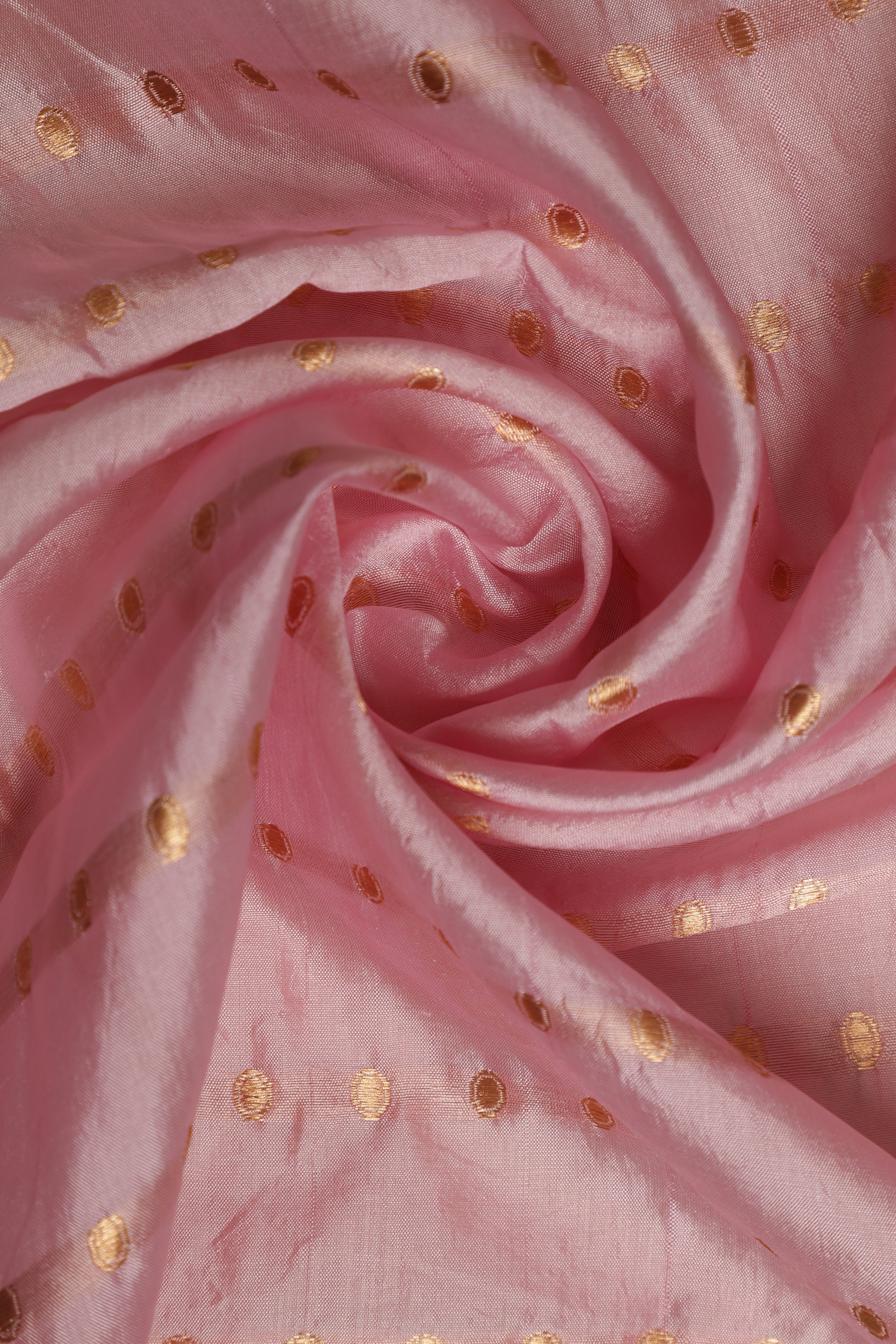 Pure Silk Katan Raw Mango Banarasi Saree - Baby Pink