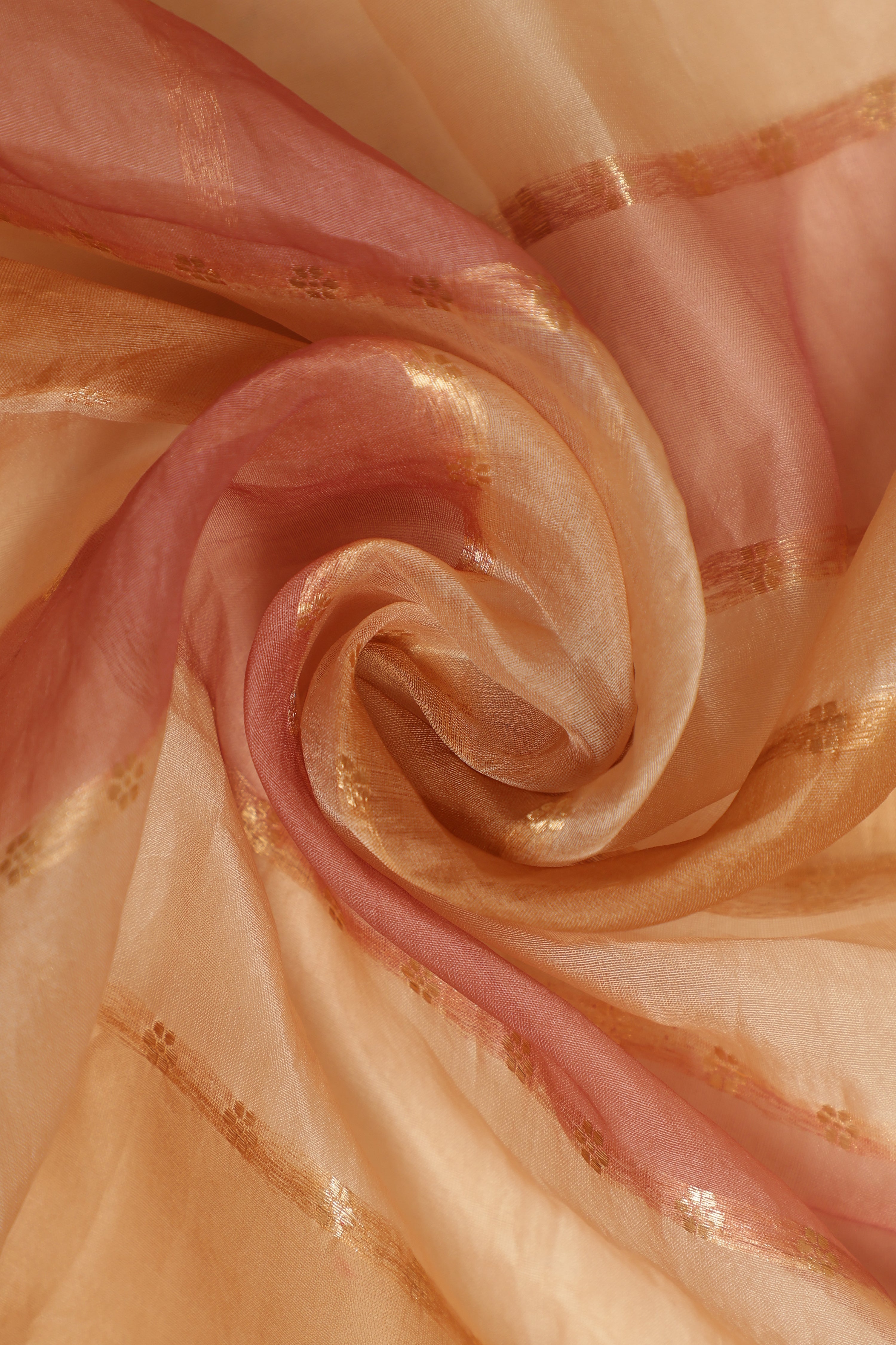 Pure Silk Banarasi Organza Rangkat Saree - Peach