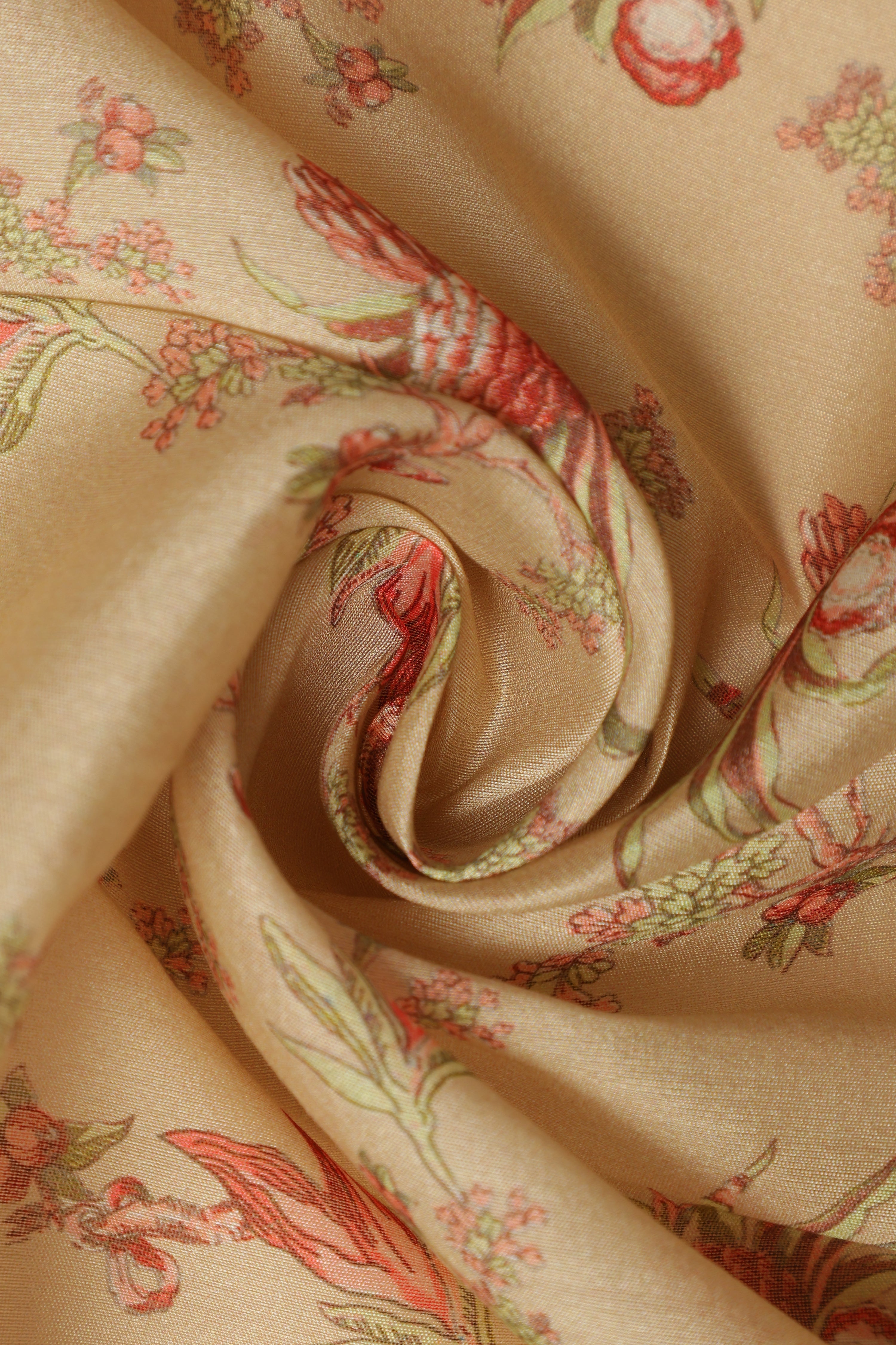 Banarasi Silk Organza Digital Print And Embroidery Saree - Pastel Gold Shade