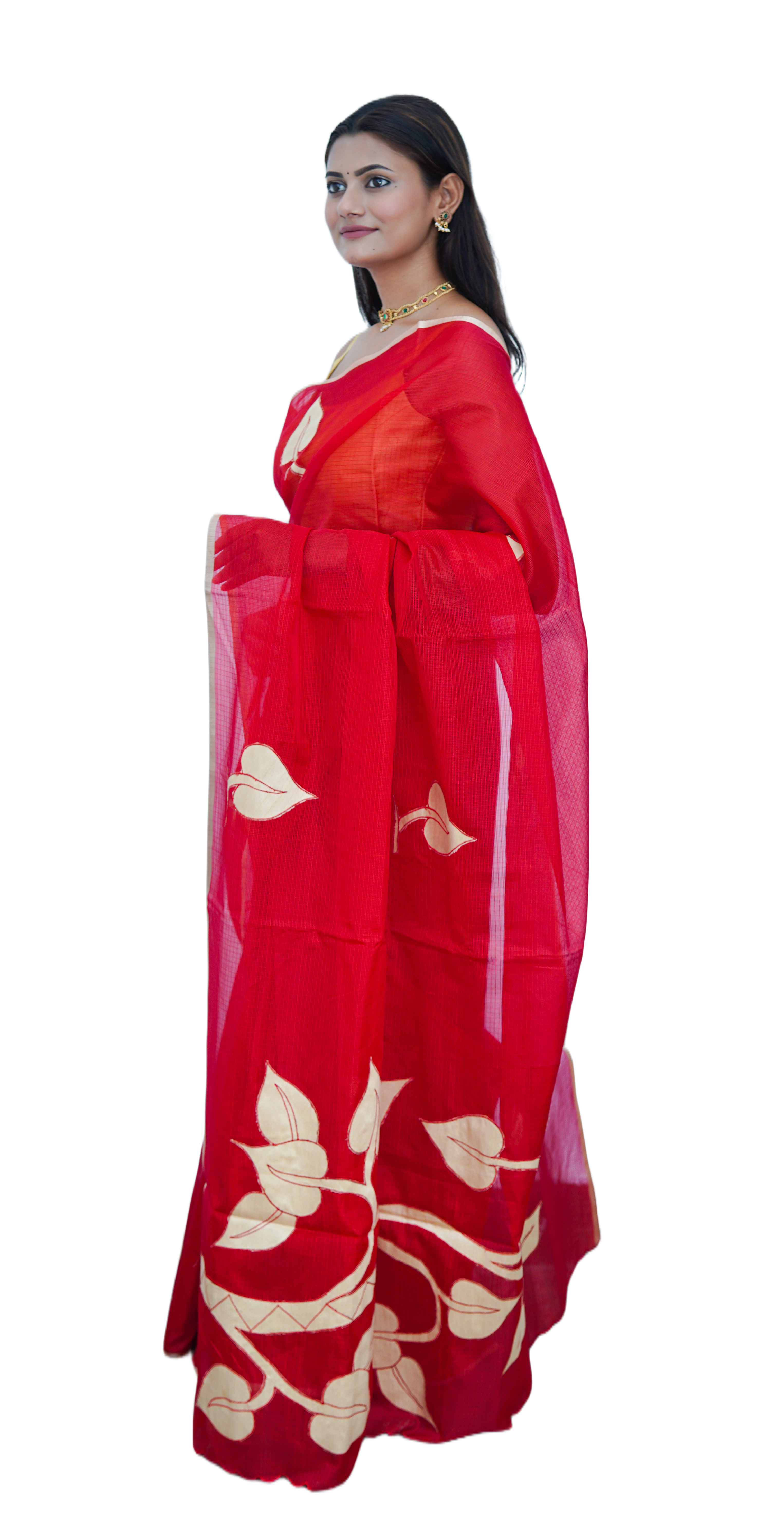 Banarasi fancy Kota butti saree- Red