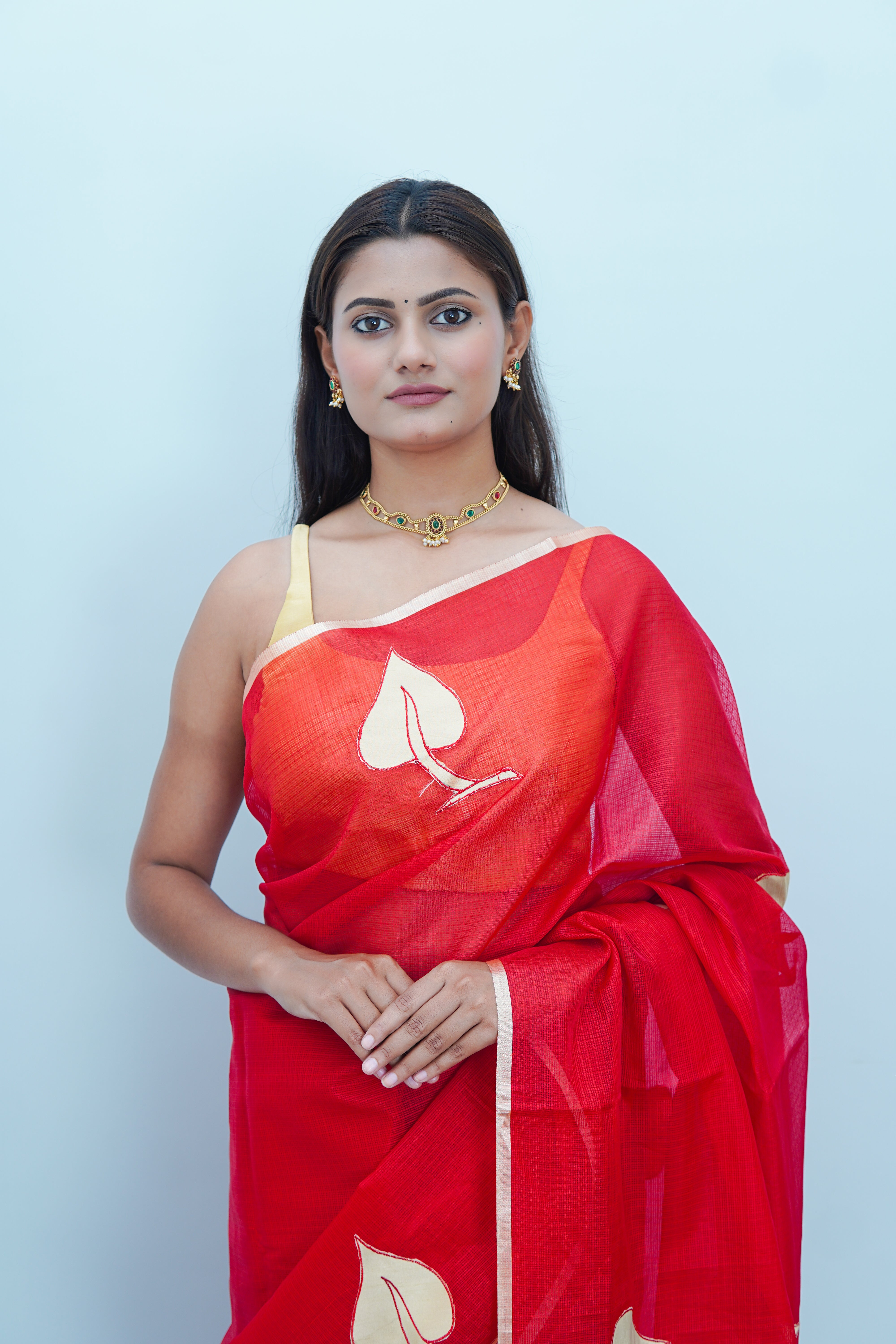 Banarasi fancy Kota butti saree- Red