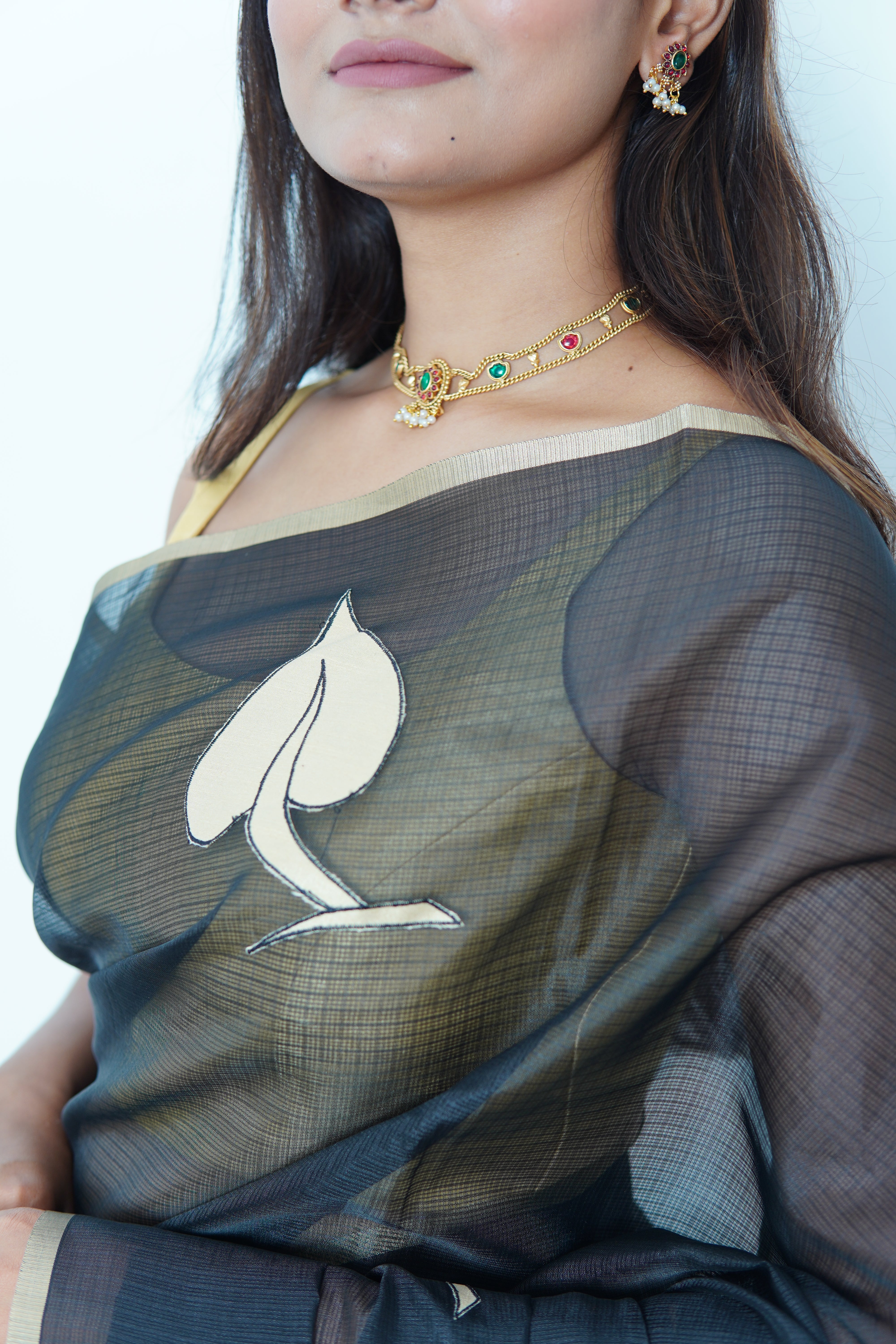 Banarasi fancy Kota butti Saree - Black